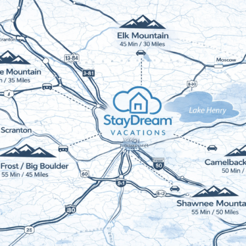 Located in the heart of the Poconos, you’re perfectly positioned between the region’s top ski mountains — including Elk, Montage, Camelback, Shawnee, and Jack Frost/Big Boulder.