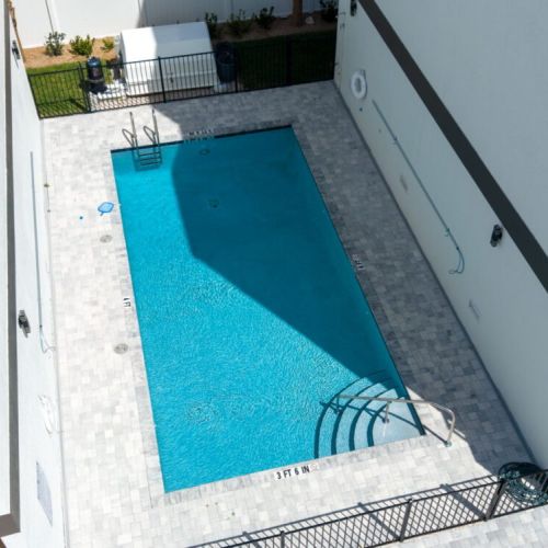 Heated saltwater pool. Shared.