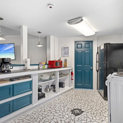 Fully equipped kitchen with everything you need to prepare delicious meals during your beach getaway.