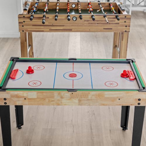 Air hockey table ready for friendly competition and hours of fun.