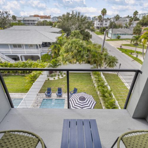 One of three private balconies.