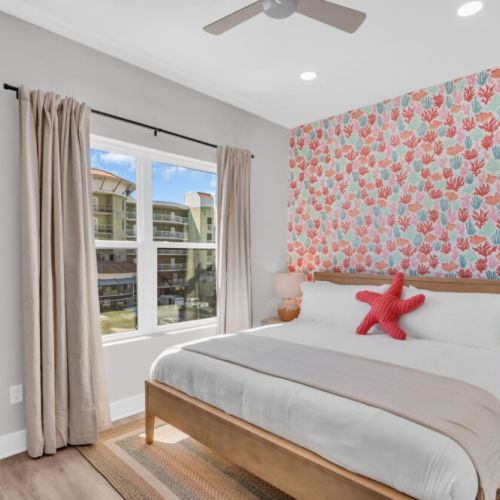 Ocean views, fun design, comfortable room.