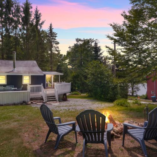 Gather 'round the fire pit for s'mores and starry nights.