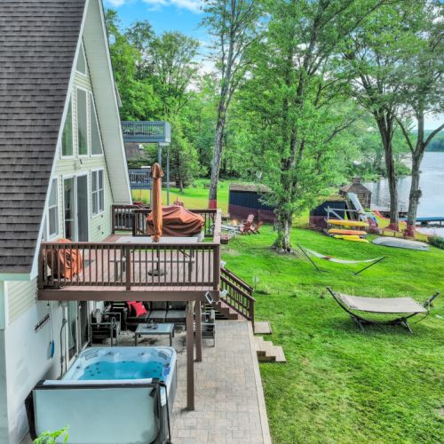 Spacious backyard perfect for outdoor fun.