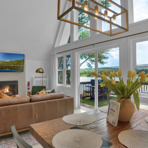 Stunning lake views from the living room.