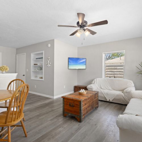 The living room is spacious and relaxing.