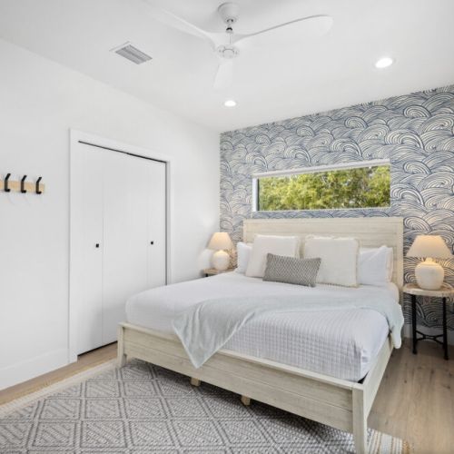 Cozy king bedroom on the main floor designed for comfort and restful nights.