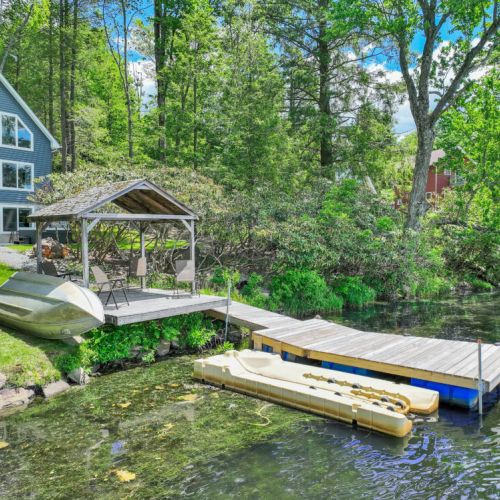 Launch a kayak from the dock and set out to explore the lake.
