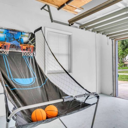 Basketball game in the garage!