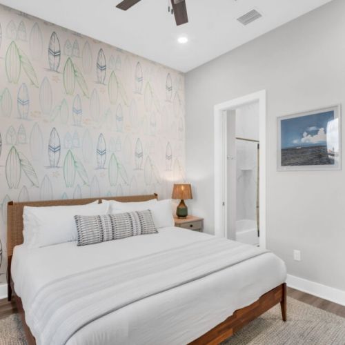 Surf Room designed to wake up refreshed for a beach day!