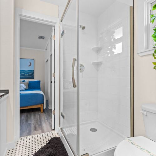 Shower in second floor bathroom