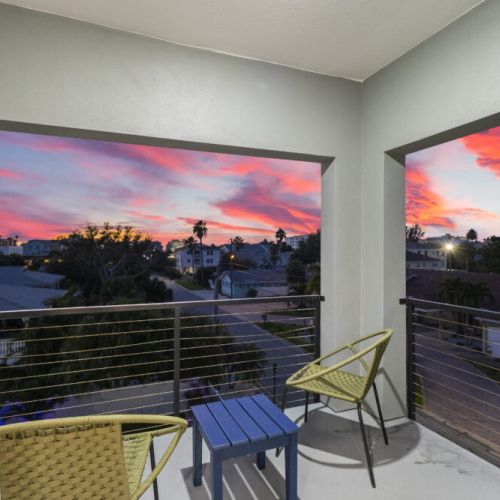 Unwind on your private balcony and soak in breathtaking sunset views.