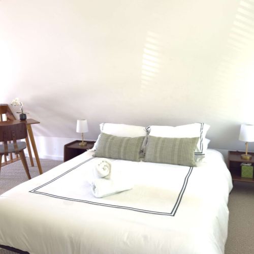Lofted queen. So many guests message us and tell us that the A-Frame is comfy and cozy!