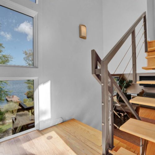 Lake view from stairs.