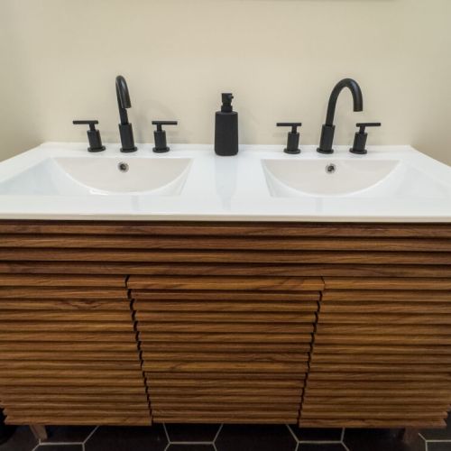 Double sink vanity.