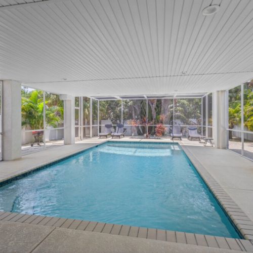 Large spacious heated pool.