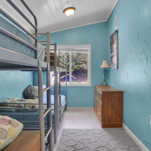The perfect setup for families or groups! Our cozy bunk bed room is fun, comfortable, and comes with its own beautiful window view.