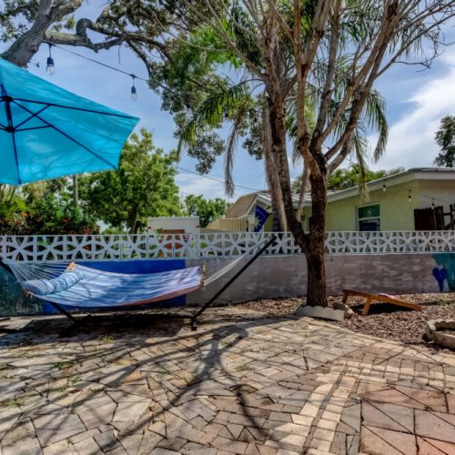 Relax out back in the private backyard