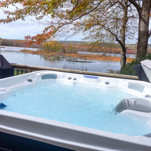 New Hot Tub! Look at the view!