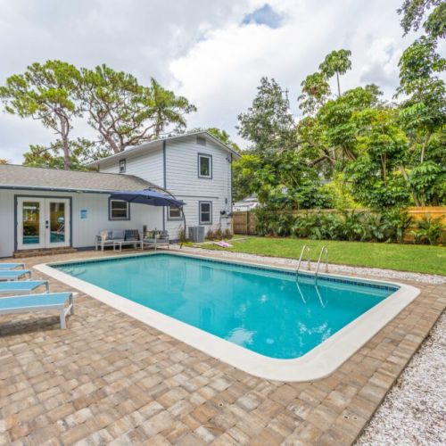 Large pool and large backyard.