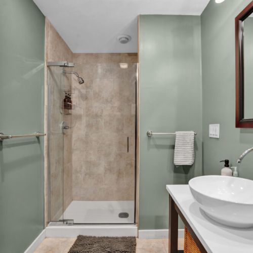 Walk in shower on main level.